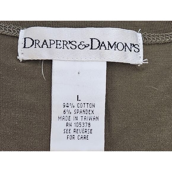 Draper's & Damon's Green Brown Sleeveless Top Large Lightweight Bronze Stud Neck - Picture 4 of 4
